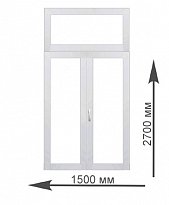 Балконный блок с фрамугой 1500х2700 мм